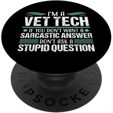 Vet Tech Gift for Women Veterinary Technician Sarcastic PopSockets PopGrip: Swappable Grip for Phones &amp; Tablets